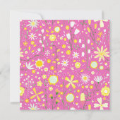 Moderne Hochzeit mit Blumenrosa-Abend Einladung (Rückseite)