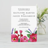 Moderne Hochzeit mit Blumenwasser Einladung (Stehend Vorderseite)