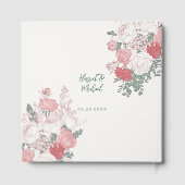 Moderne Hochzeit mit Blumenwasser - Elegantes Zita Gästebuch (Rückseite)