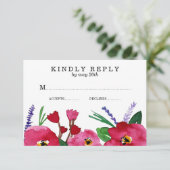 Moderne Hochzeit mit Blumenwasser | RSVP Karte (Stehend Vorderseite)