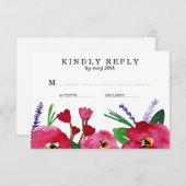 Moderne Hochzeit mit Blumenwasser | RSVP Karte (Vorne/Hinten)