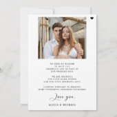 Moderne Hochzeit mit einfachem Drehbuch 2 Foto Dankeskarte (Rückseite)