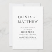 Moderne Hochzeit mit einfachem Foto in Schwarzweiß Einladung (Vorderseite)