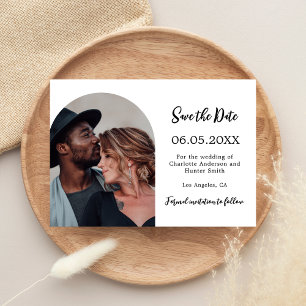 Moderne Hochzeit mit einfachem Foto Save The Date