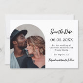 Moderne Hochzeit mit einfachem Foto Save The Date (Vorderseite)