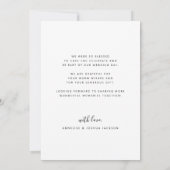 Moderne Hochzeit mit einfachem Skript-Foto Dankeskarte (Rückseite)