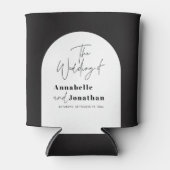 Moderne Hochzeit mit elegantem Drehbuch in Schwarz Dosenkühler (Vorderseite)