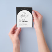 Moderne Hochzeit mit elegantem Drehbuch in Schwarz Flyer (Gruppe)