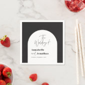Moderne Hochzeit mit elegantem Drehbuch in Schwarz Serviette (Beispiel)