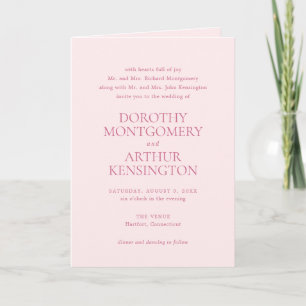 Moderne Hochzeit mit elegantem rosa QR-Code Einladung