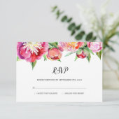 Moderne Hochzeit mit floralen Korallenbäumen RSVP Karte (Stehend Vorderseite)