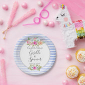 Moderne Hochzeit mit floralen Wasserfarben Pappteller (Party)