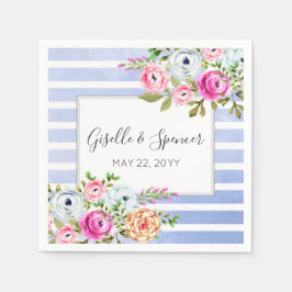 Moderne Hochzeit mit floralen Wasserfarben Serviette