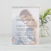 Moderne Hochzeit mit Foto Einladung (Stehend Vorderseite)