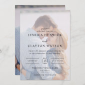 Moderne Hochzeit mit Foto Einladung (Vorne/Hinten)