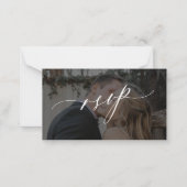 Moderne Hochzeit mit Foto RSVP Mitteilungskarte (Vorderseite)