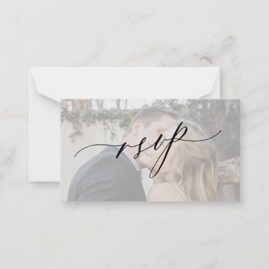 Moderne Hochzeit mit Foto RSVP Mitteilungskarte (Vorderseite)