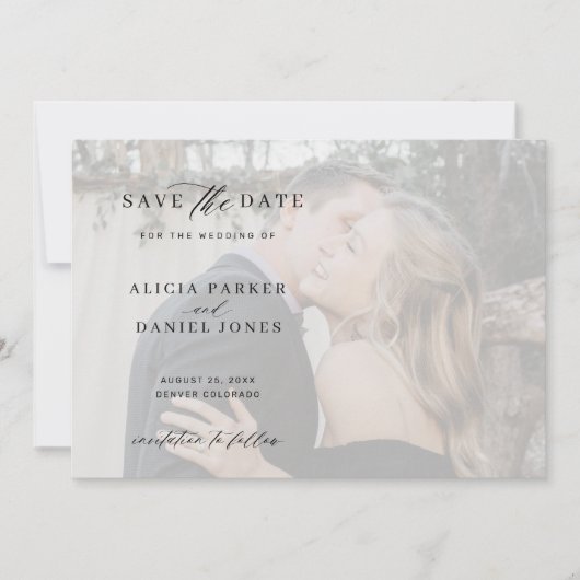 Moderne Hochzeit mit Foto Save The Date (Vorderseite)