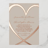 Moderne Hochzeit mit Gold & Beige Folieneinladung (Vorderseite)