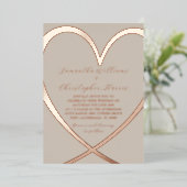 Moderne Hochzeit mit Gold & Beige Folieneinladung (Stehend vorne)