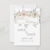 Moderne Hochzeit mit Gold Floral Save The Date (Vorderseite)