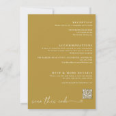Moderne Hochzeit mit Gold und Creme Handwriting Einladung (Rückseite)