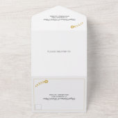 Moderne Hochzeit mit Gold und Weiß All In One Einladung (Außenbereich)