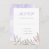 Moderne Hochzeit mit Gold & Watercolor RSVP Karte (Vorne/Hinten)