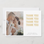 Moderne Hochzeit mit Gold-Wiederholung von Fotos Dankeskarte (Vorderseite)