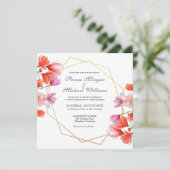 Moderne Hochzeit mit goldener Geometrie Einladung (Stehend Vorderseite)