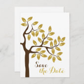 Moderne Hochzeit mit Goldfolie Retten Sie das Datu Ankündigungspostkarte (Vorne/Hinten)