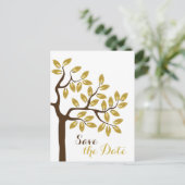 Moderne Hochzeit mit Goldfolie Retten Sie das Datu Ankündigungspostkarte (Stehend Vorderseite)