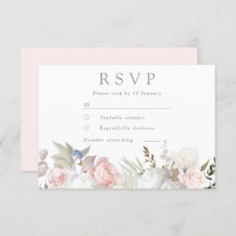 Moderne Hochzeit mit göttlicher Blüte und weißer B RSVP Karte