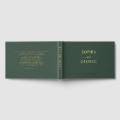 Moderne Hochzeit mit Grün und Gold Gästebuch (Voll)