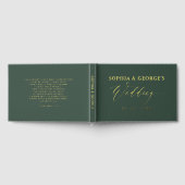 Moderne Hochzeit mit Grün und Gold Gästebuch (Voll)