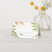 Moderne Hochzeit mit Grün und Gold Platzkarte (Vorderseite)