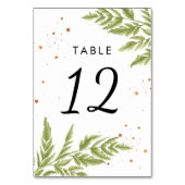 Moderne Hochzeit mit Grün und Gold Tischnummer (Rückseite)