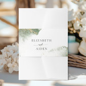 Moderne Hochzeit mit grünem Gold (Nachahmung) Einladungsbanderole