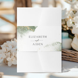 Moderne Hochzeit mit grünem Gold (Nachahmung) Einladungsbanderole