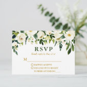 Moderne Hochzeit mit grüner Blüte RSVP Karte (Stehend Vorderseite)