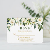 Moderne Hochzeit mit grüner Blüte RSVP Karte (Stehend Vorderseite)