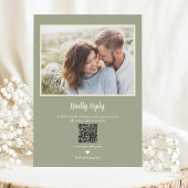 Moderne Hochzeit mit grüner Flora im Aquarell Einladung