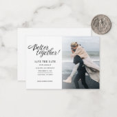 Moderne Hochzeit mit Handschrift spart das Datum Mitteilungskarte (Vorderseite/Rückseite Beispiel)