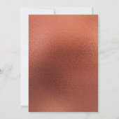 Moderne Hochzeit mit Kupfer und Schwarz Einladung (Rückseite)