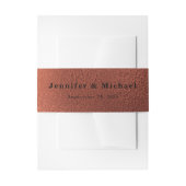 Moderne Hochzeit mit Kupfer und Schwarz Einladungsbanderole (Vorderseite Beispiel)