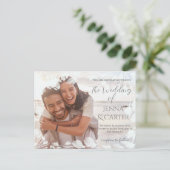 Moderne Hochzeit mit Lässigem Foto Postkarte (Stehend Vorderseite)