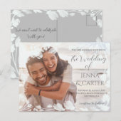 Moderne Hochzeit mit Lässigem Foto Postkarte (Vorne/Hinten)