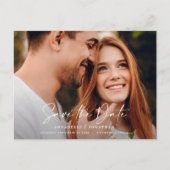 Moderne Hochzeit mit lässiger Schrift Ankündigungspostkarte (Vorderseite)