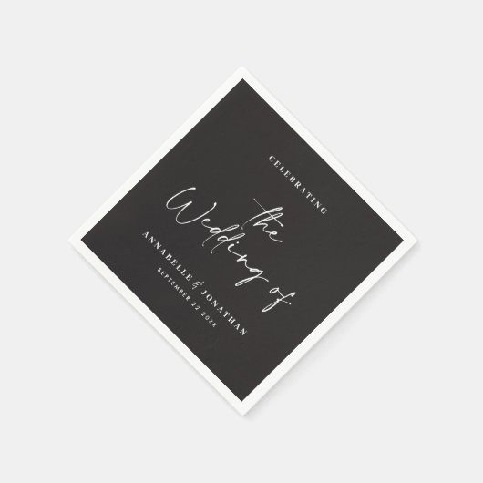 Moderne Hochzeit mit lässiger Schrift Serviette (Ecke)