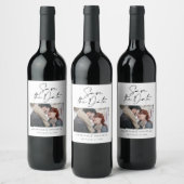 Moderne Hochzeit mit lässiger Schrift Weinetikett (Flaschen)
